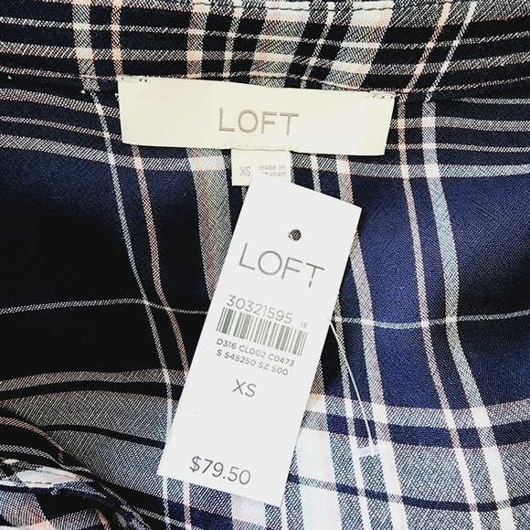LOFT Plaid Ruffle Dress - Picture 8 of 9